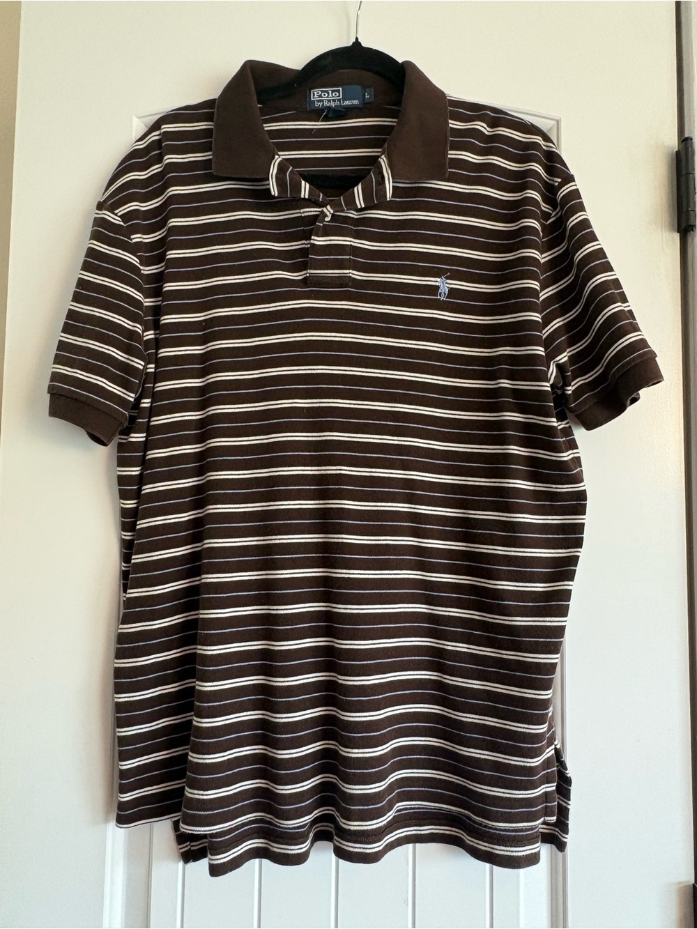 Polo by Ralph Lauren Brown Polo with White Stripe Detail